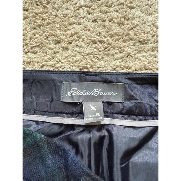 Eddie Bauer Wool Blend Tartan Plaid Mini Skirt Blue / Green Womens Petite Sz 6P - Picture 4 of 8